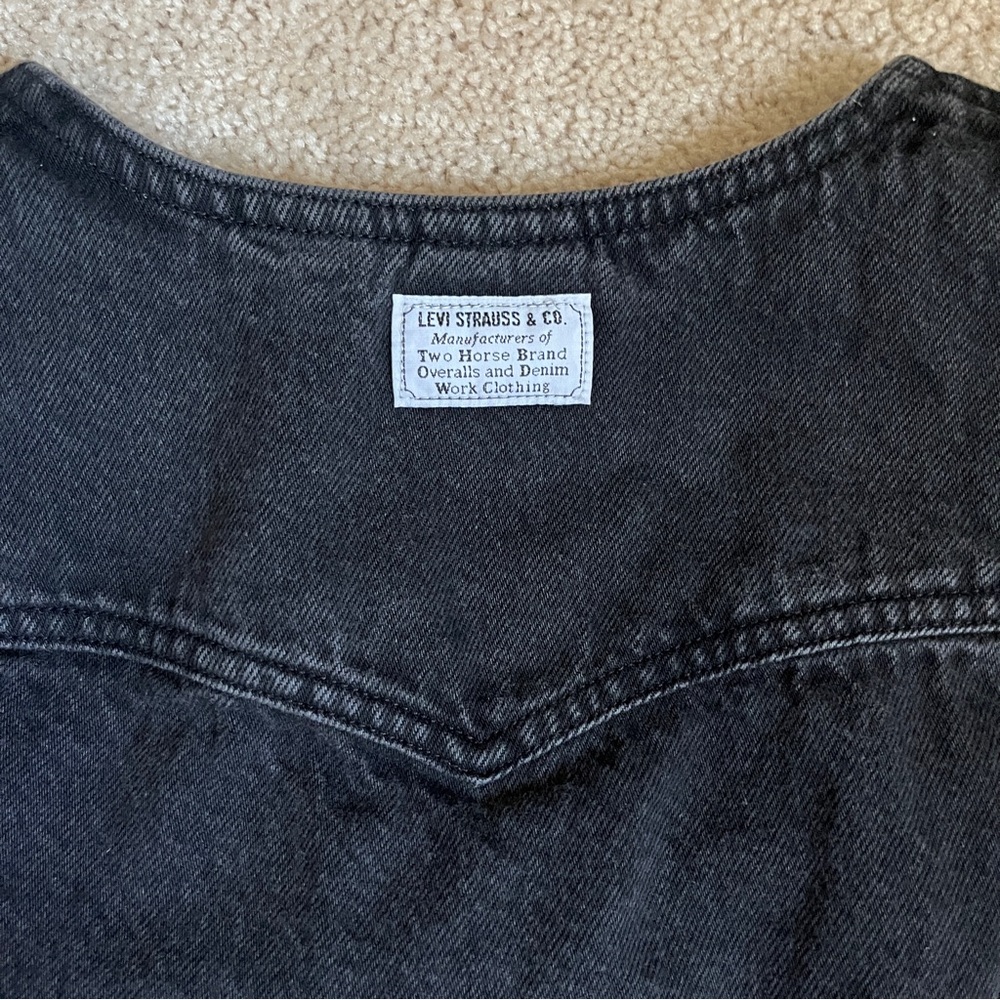 Levi’s Vianna Vest Black Grey Denim Sleeveless Button-Down Dress size XS - Picture 12 of 15